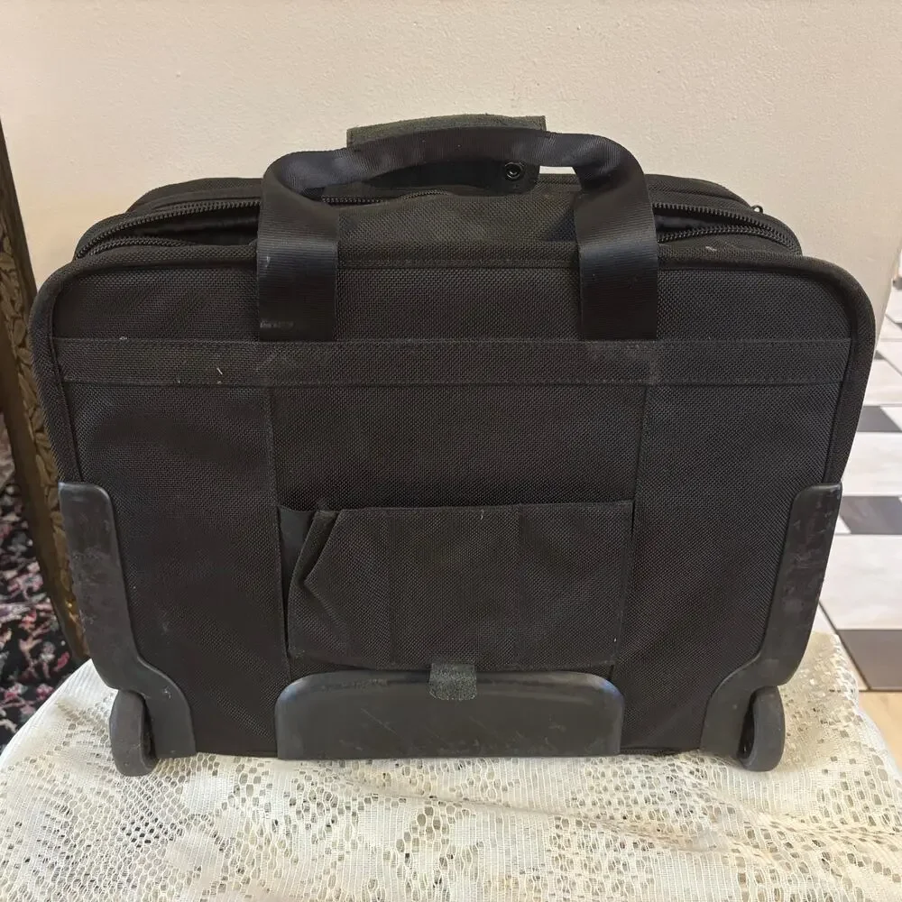Tumi Alpha Series Black Ballistic Nylon Expandable Organizer Briefcase